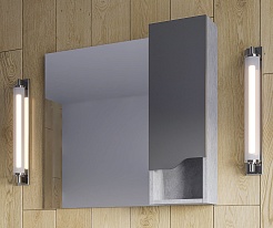 Stella Polare Зеркальный шкаф Абигель 80 темно-серый/цемент – фотография-3